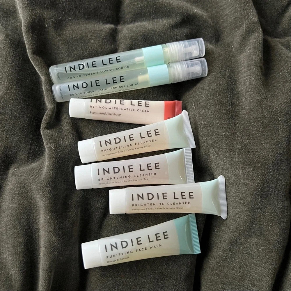 Indie Lee 7 piece bundle toner face cream cleanser set